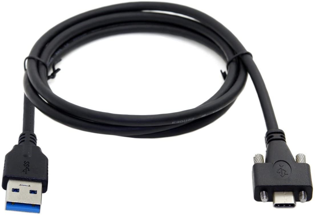 USB 3.0 A Male to USB C Dual Screw Locking Panel Mount Data Charge Cable 1.2m / 2m /3m