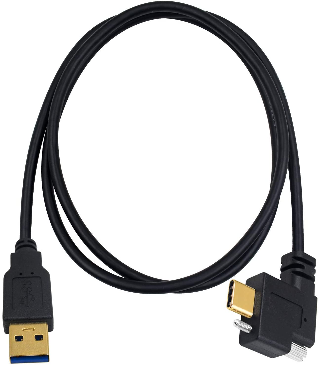 USB-A 3.0 Male to USB-C Male with Single Locking Screw High Speed Cable
