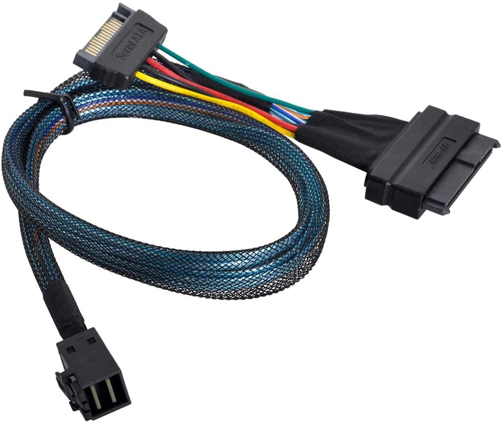 Mini SAS SFF-8643 to U.2 SFF-8639 U2 NVME SSD Data Cable 12Gbps 0.8m