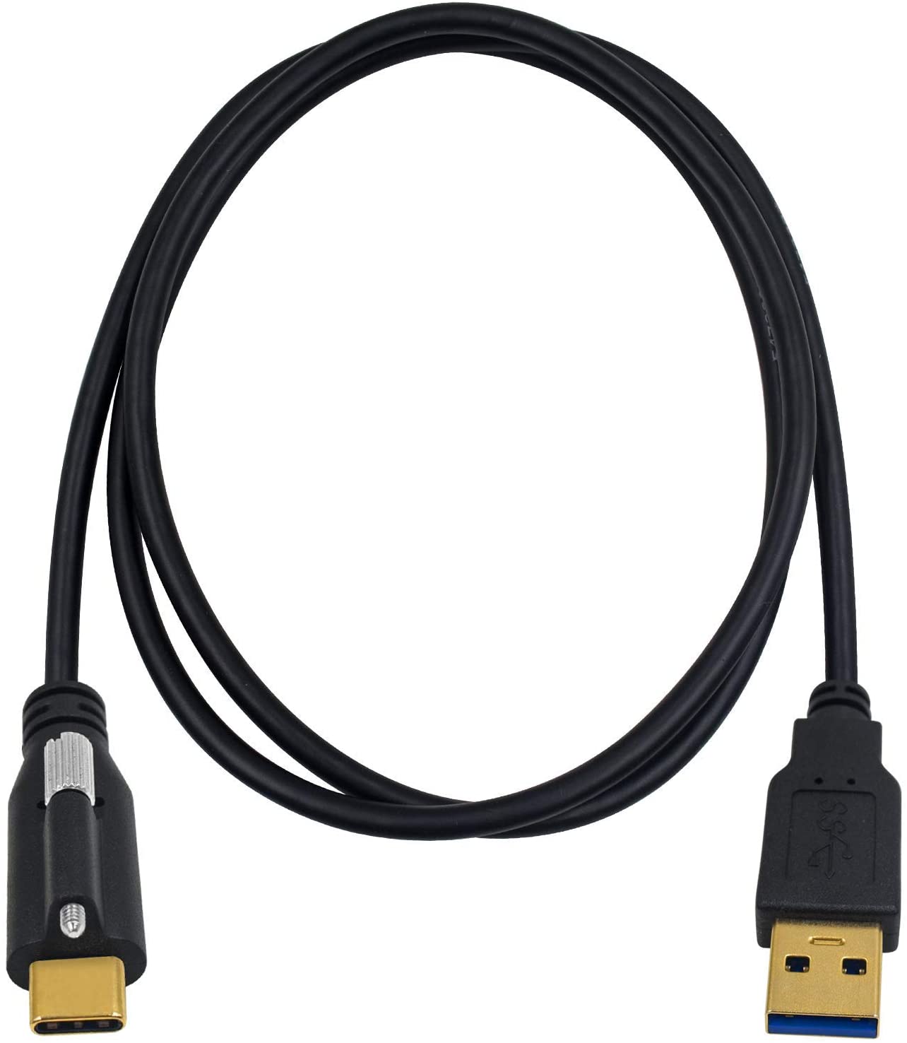 USB 3.0 A Male to USB-C Male Cable, Single Screw Locking, High Speed