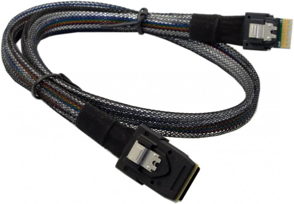 Slim SAS 4.0 SFF-8654 4i 38 Pin Host to Mini SAS 4i SFF-8087 36 Pin Cable 0.5m
