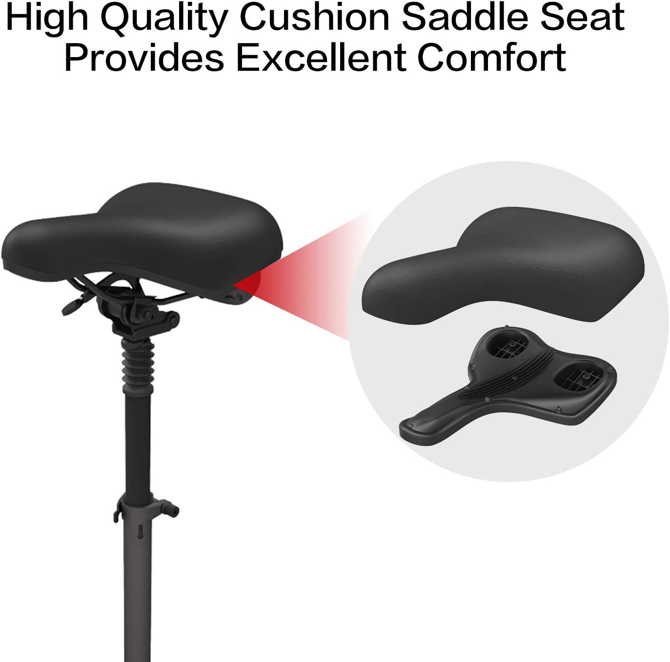 Segway Ninebot Electric Scooter Seat Saddle for MAX G30P and G30LP, Adjustable Comfortable and Shock Absorbing MAX Seat Saddle, Black, Large