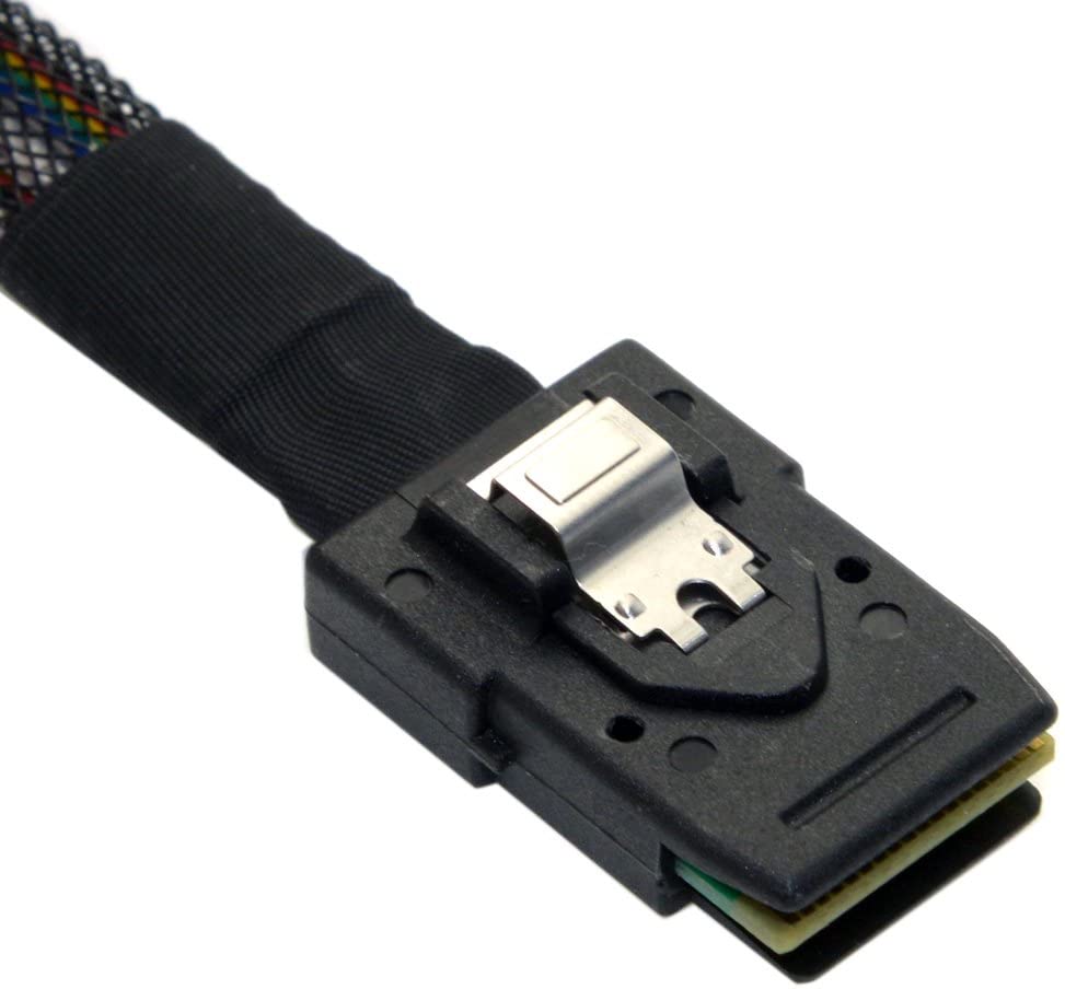Slim SAS 4.0 SFF-8654 4i 38 Pin Host to Mini SAS 4i SFF-8087 36 Pin Cable 0.5m
