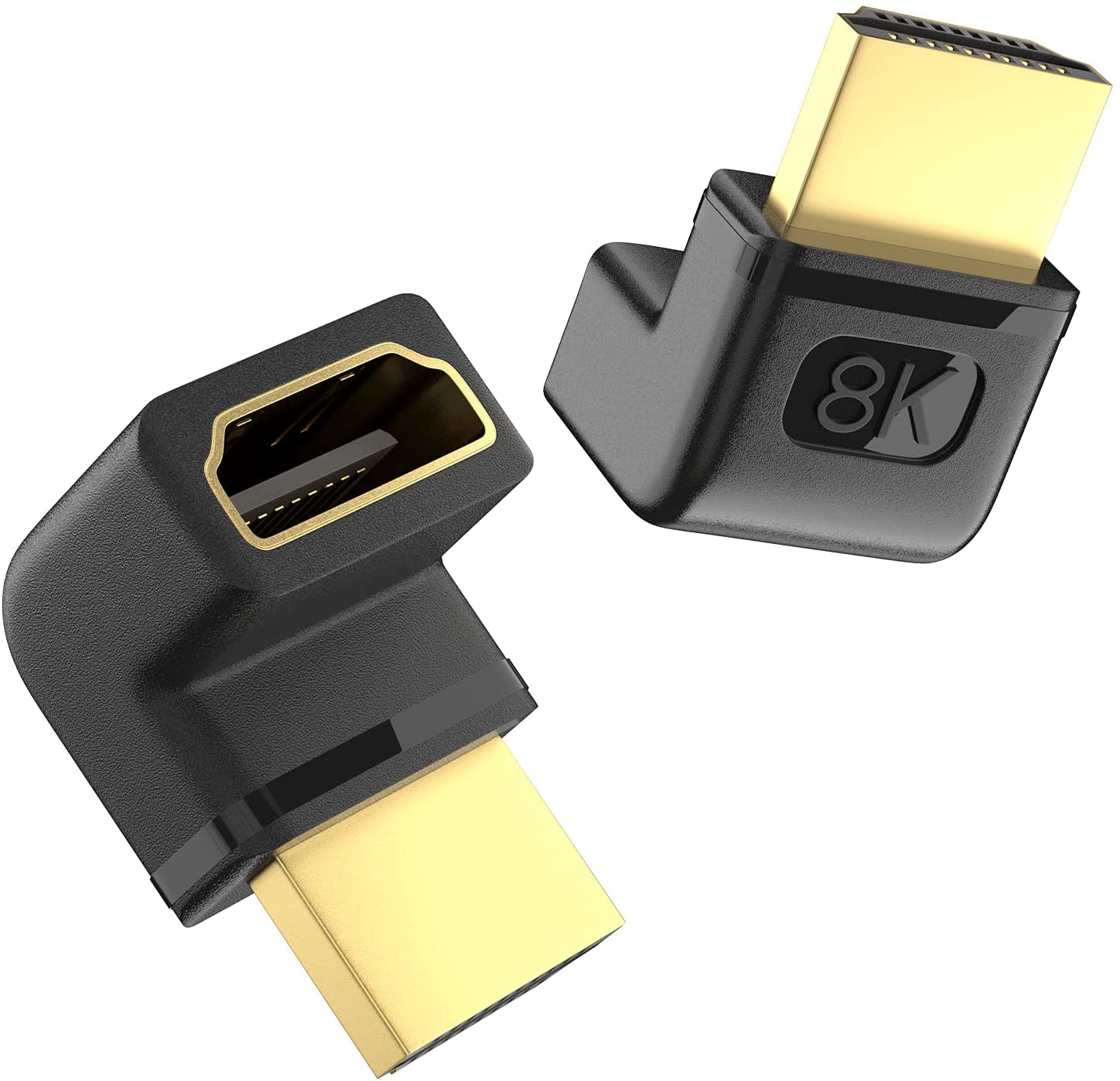 8K HDMI 2.1 Angled Adapter – Male to Female, 8K@60Hz, HDR, Dolby Vision Support