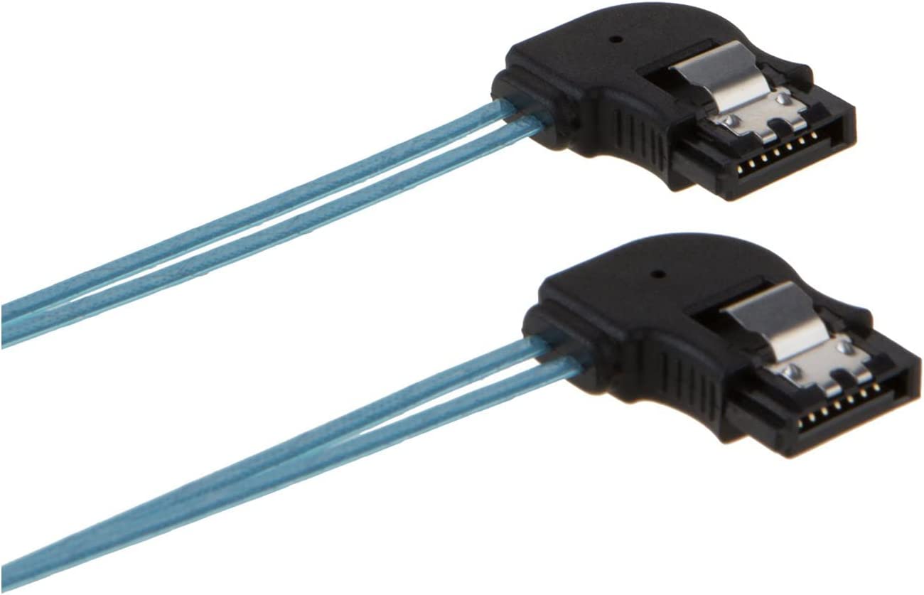 SATA 3.0 7 pin Angled Female to Angled Female Data Cable with Locking Latch 6 Gbps 0.2m