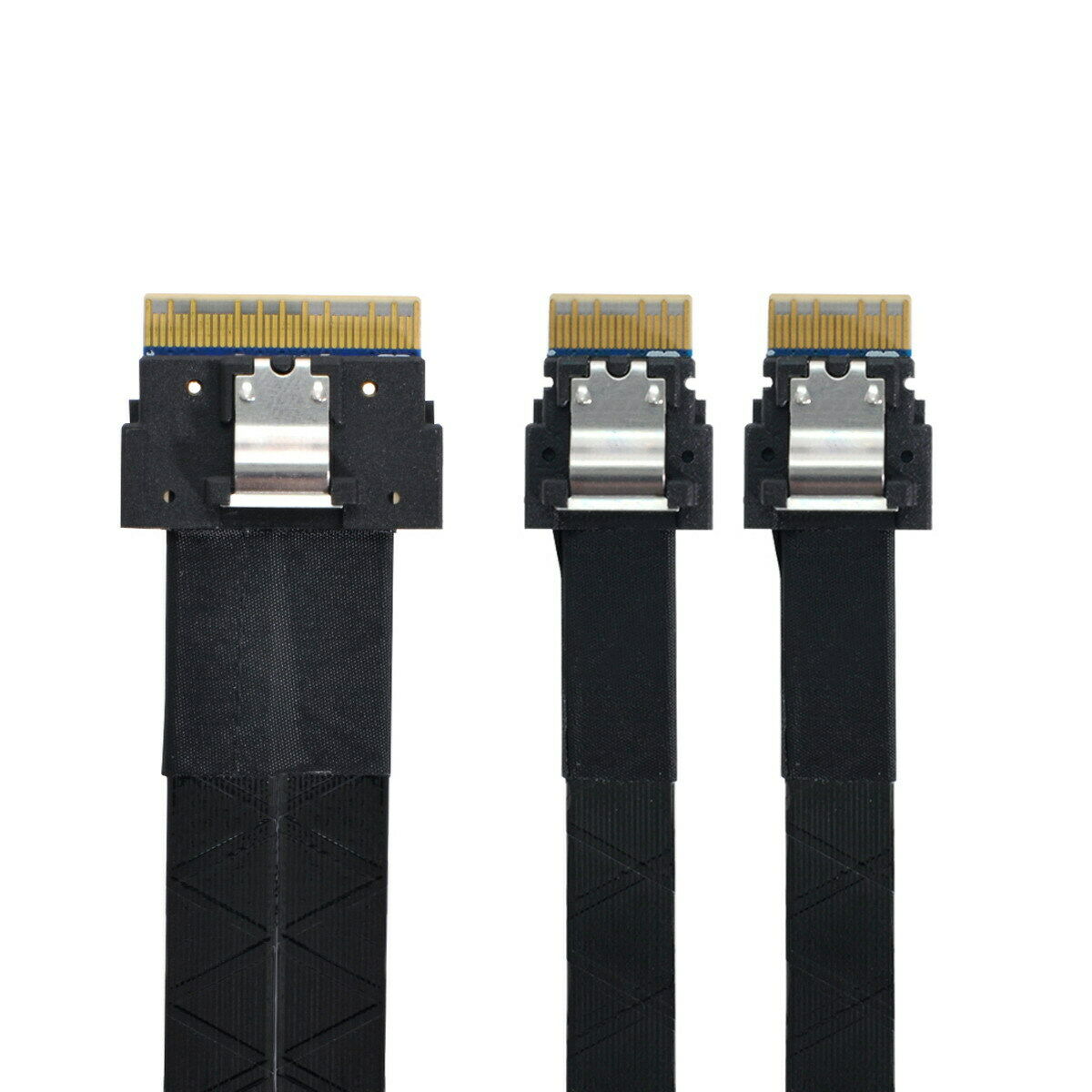 SFF-8654 8i 74 Pin to Dual 4i 38 Pin Slim 4.0 PCI-E Slimline SAS PCIE SSD Hard Drive Cable 0.5m