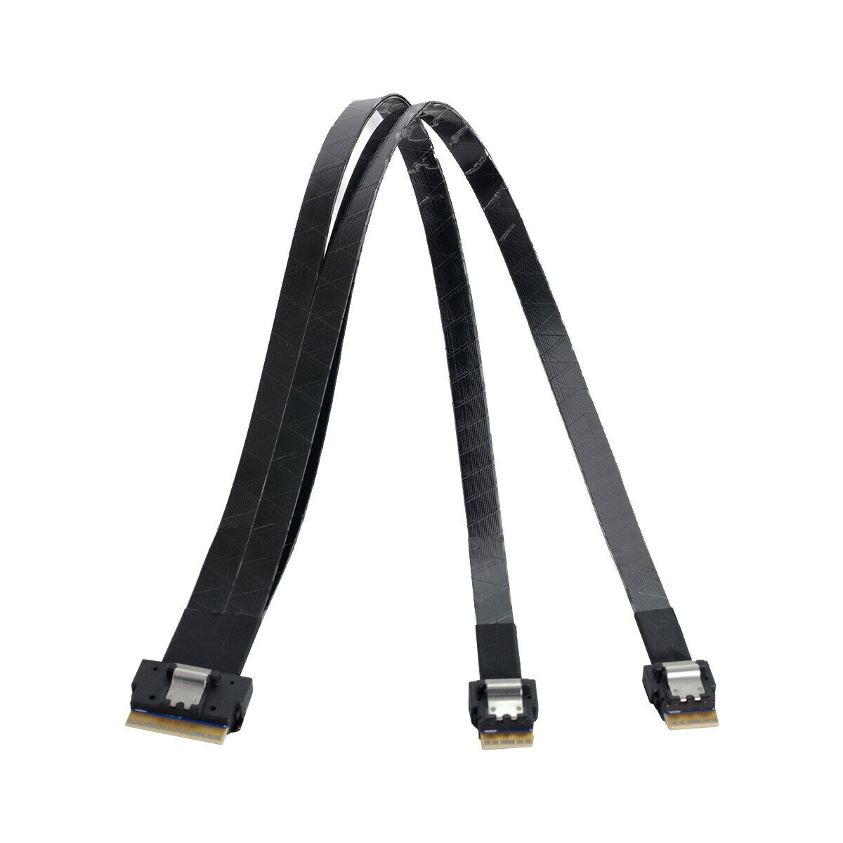 SFF-8654 8i 74 Pin to Dual 4i 38 Pin Slim 4.0 PCI-E Slimline SAS PCIE SSD Hard Drive Cable 0.5m
