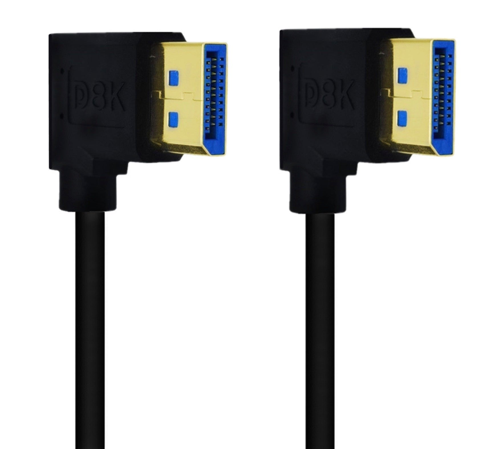 8K DisplayPort 1.4 left angle male to male cable