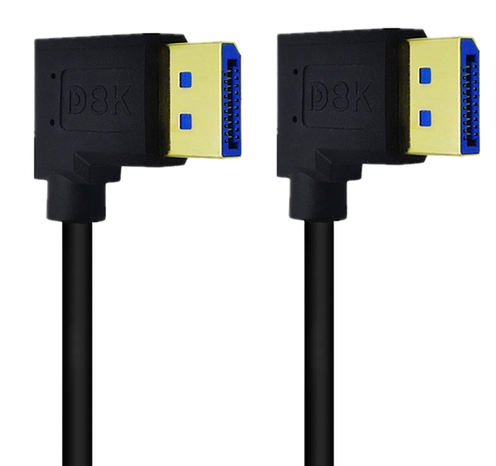 8K DisplayPort 1.4 right angle male to male cable