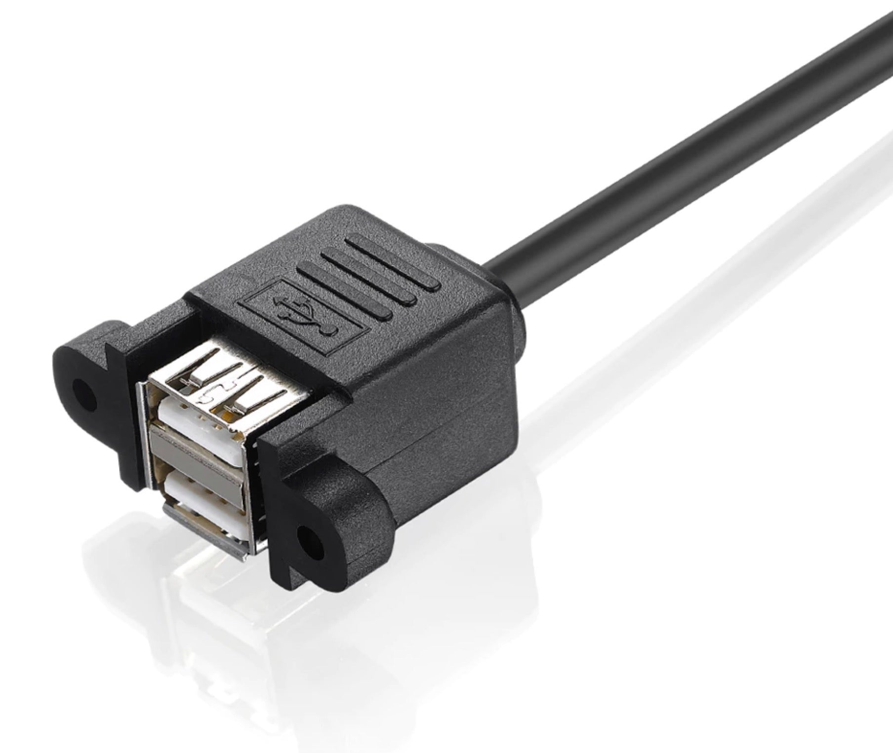 Motherboard 9 Pin Header to Dual USB 2.0 Female Panel Mount Data Cable