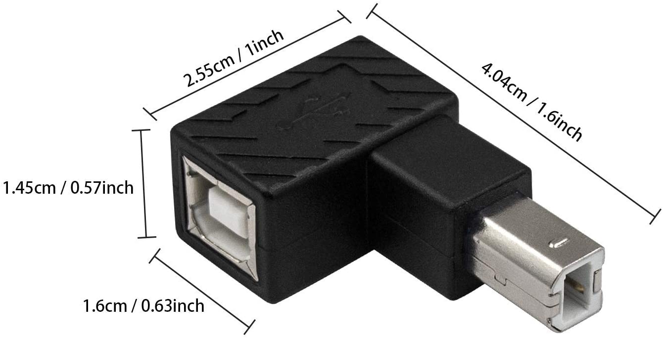 Angled USB Type B adapter for printer and scanner5