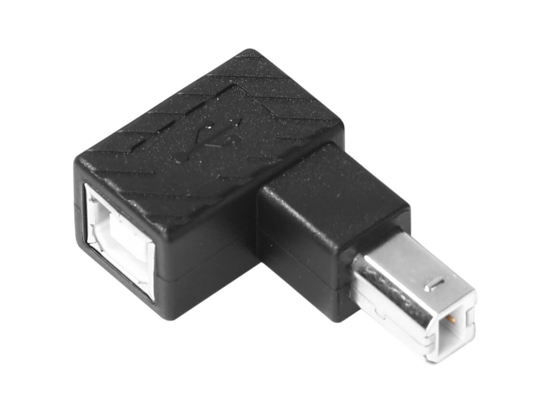 Angled USB Type B adapter for printer and scanner