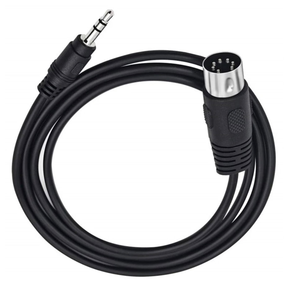 Audio cable connected to Bang & Olufsen Hi-Fi system