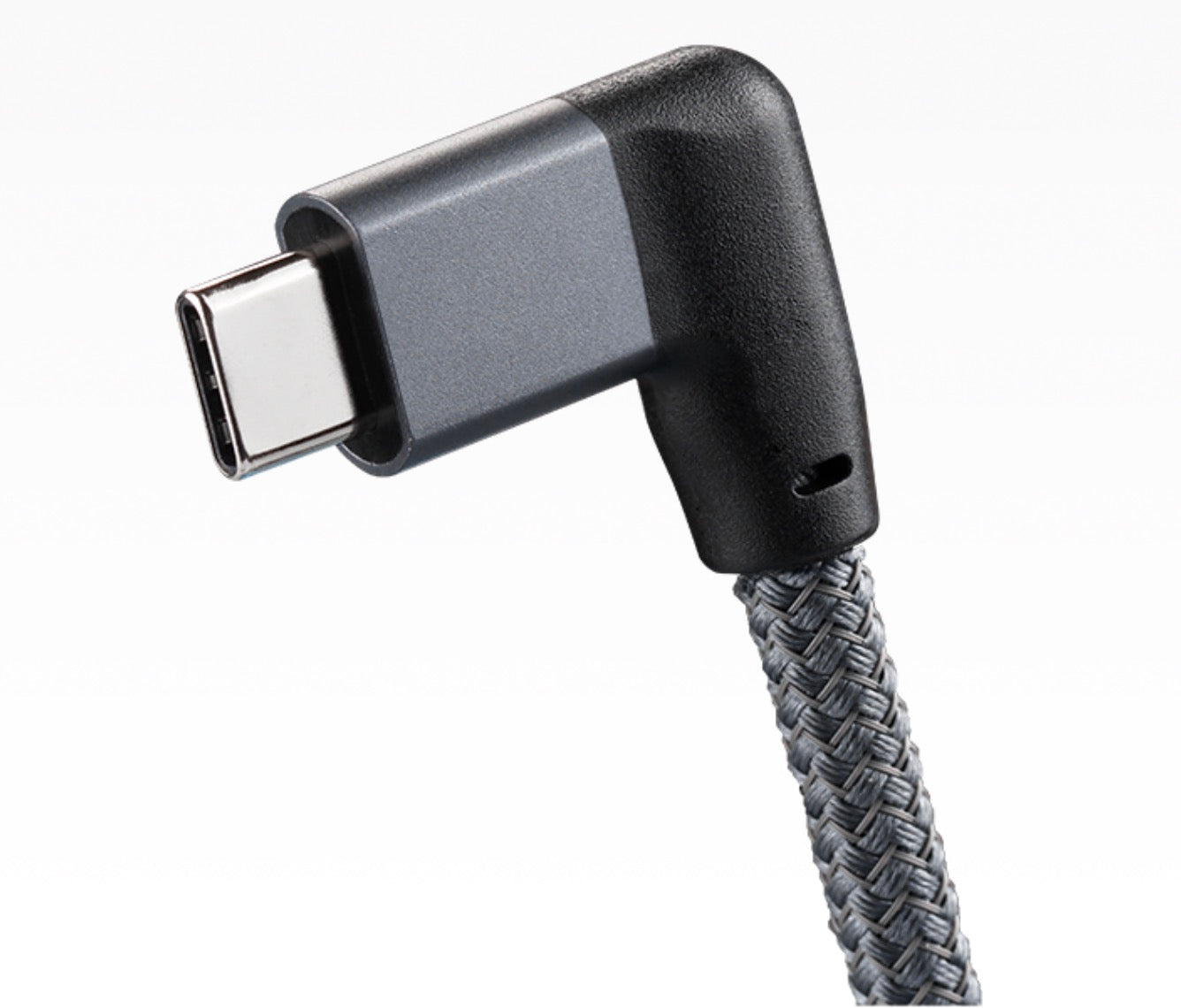 Braided USB-C angled connector cable