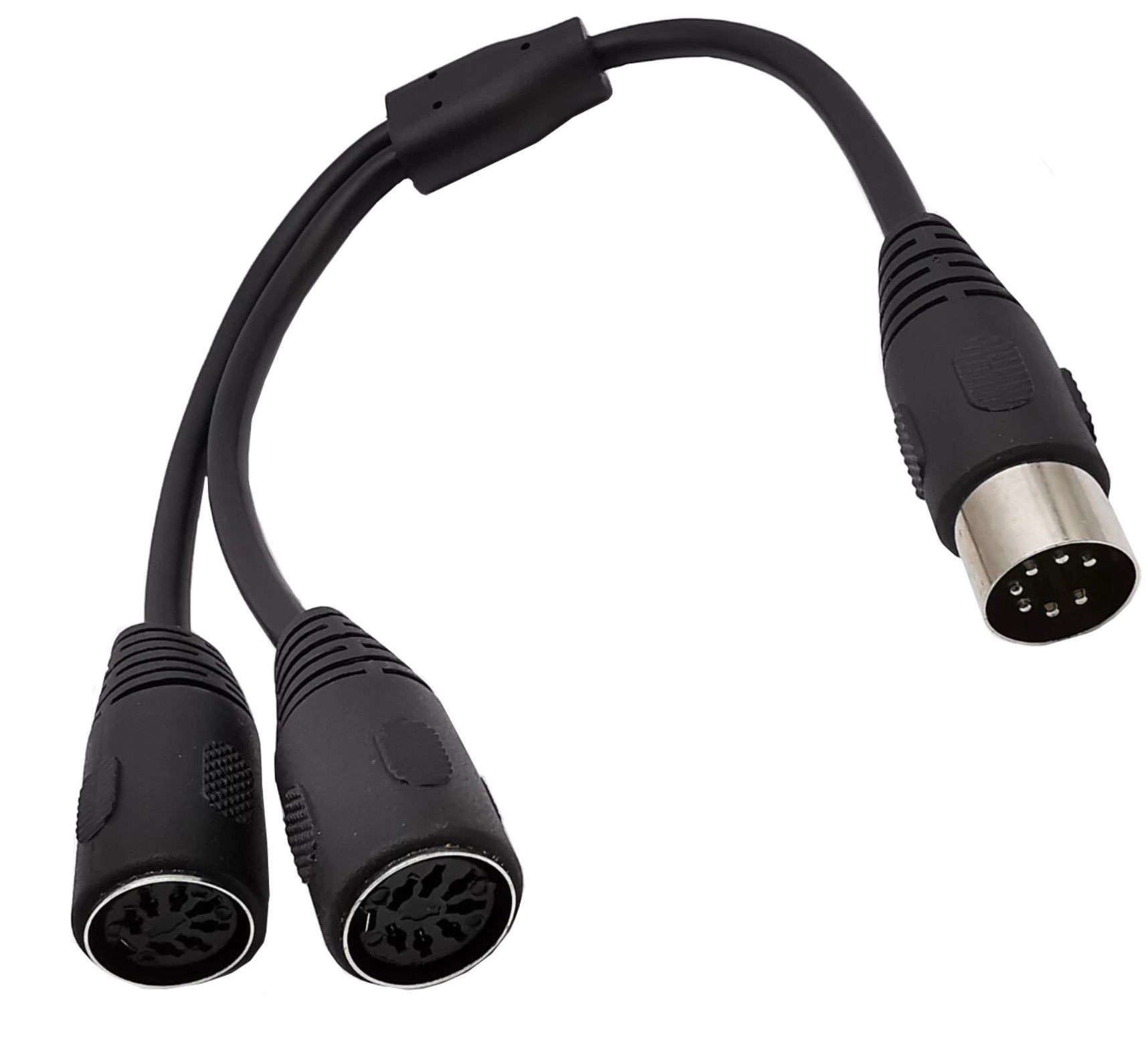 Close-up of dual 7-pin DIN female sockets