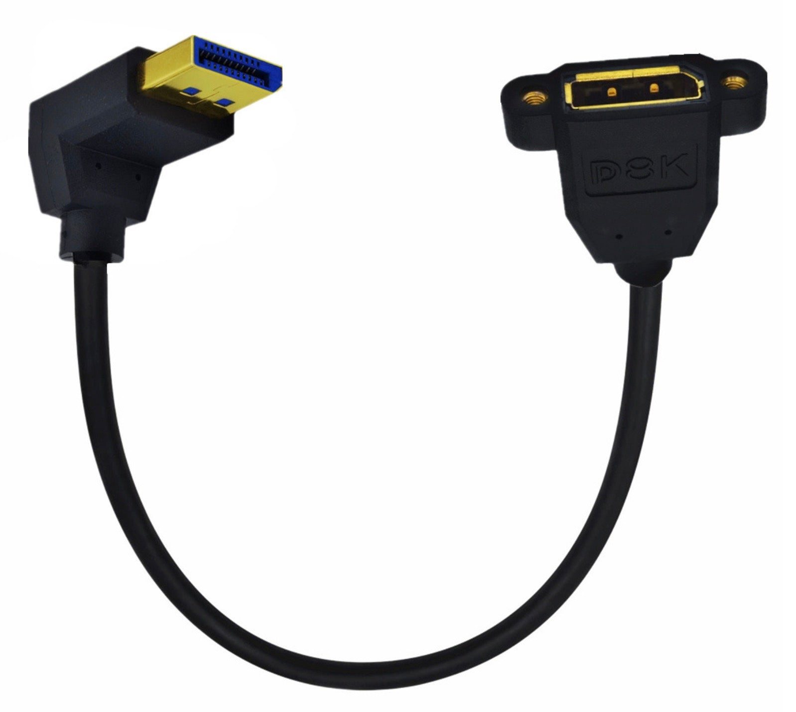 DisplayPort 1.4 angled male to female extension cable, 8K