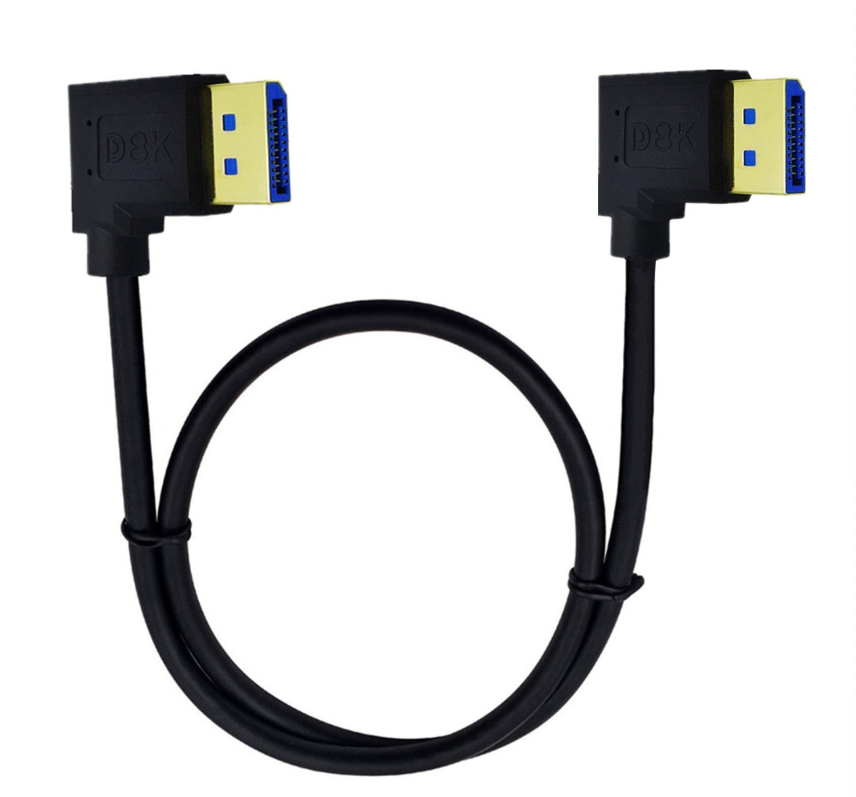 DisplayPort 90 degree right angled cable 8K