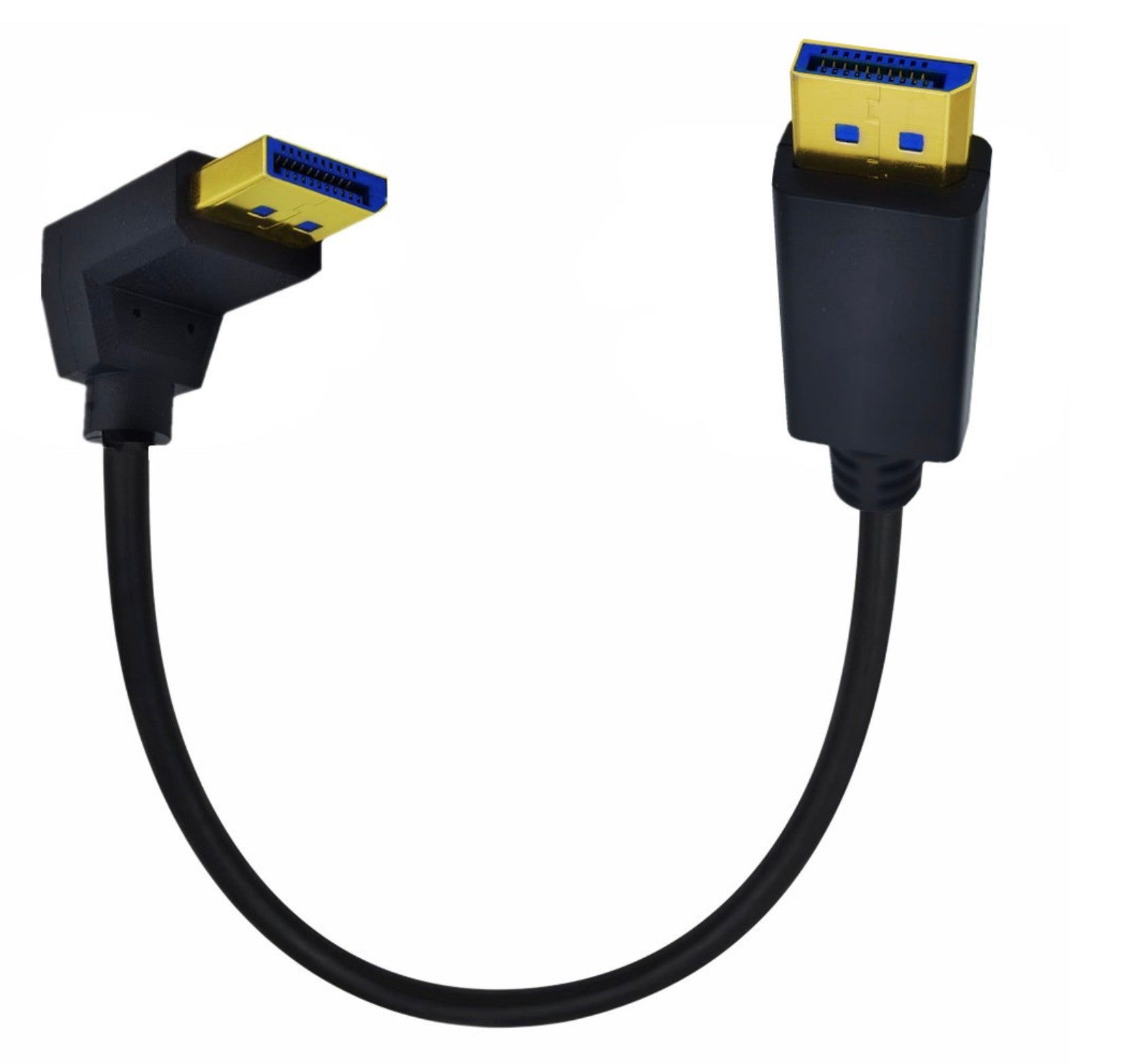DisplayPort 90 degree down angled connector cable