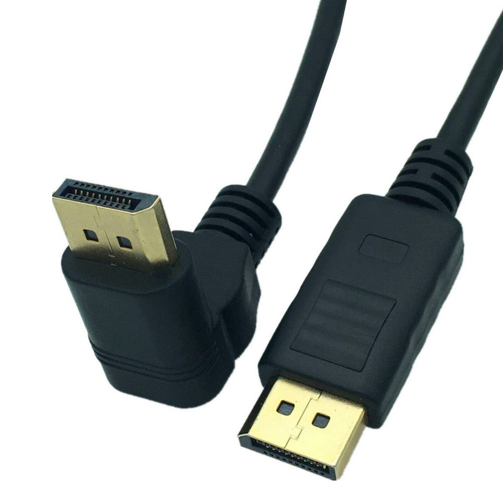 DisplayPort male-to-male cable 0.3m with gold-plated connectors, front view
