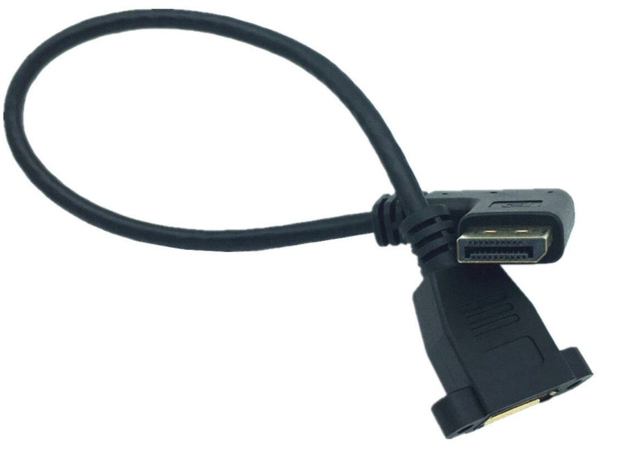 Display Port male to female panel mount extension cable 0.3m