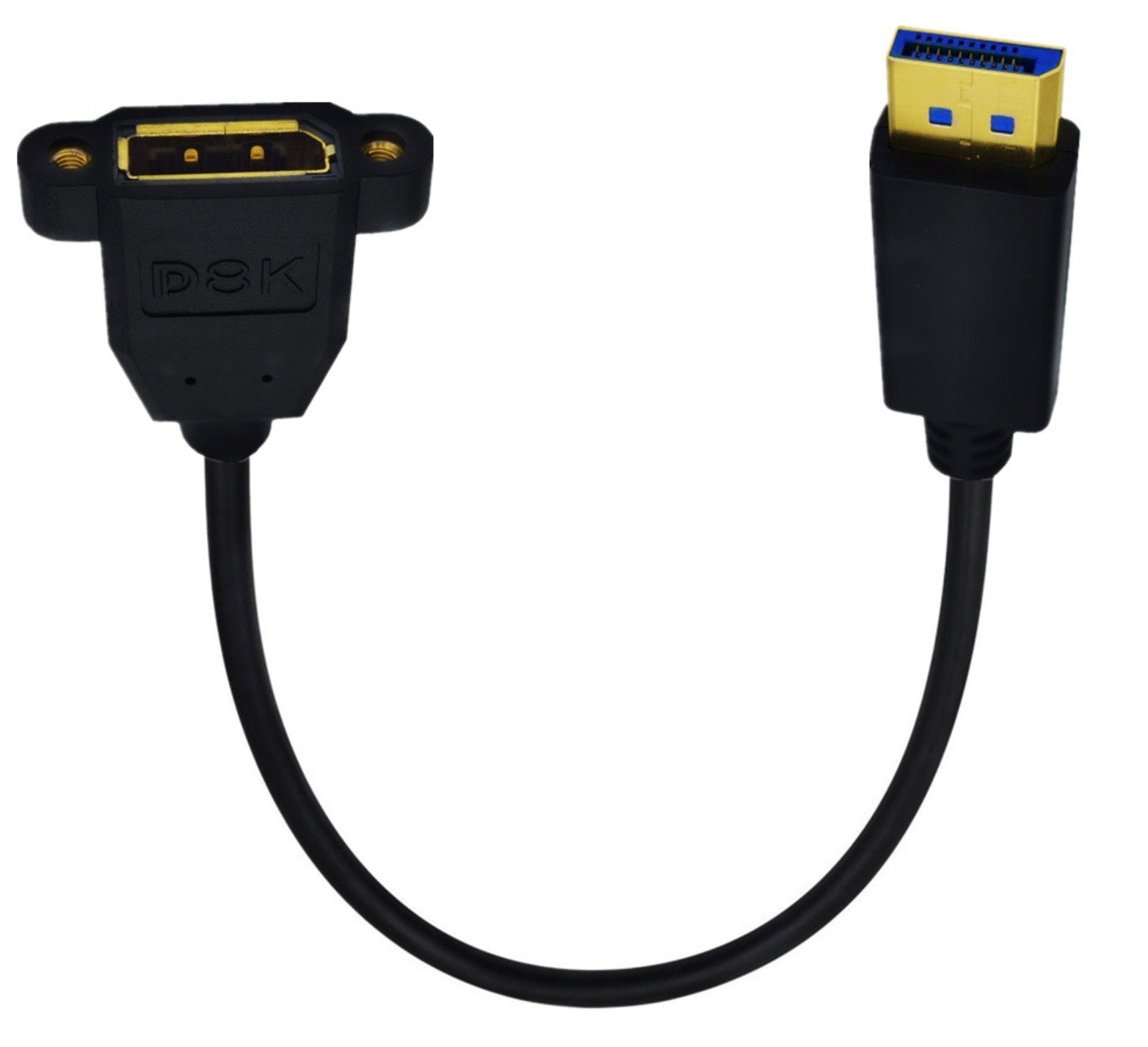 DisplayPort panel mount extension cable 8K