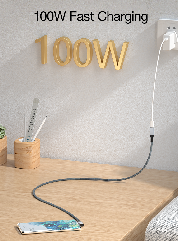 USB4 Extension Cable USB-C Thunderbolt 4 Male to Female 100W PD / 8K Fast Data Transfer Charging Extension Cable