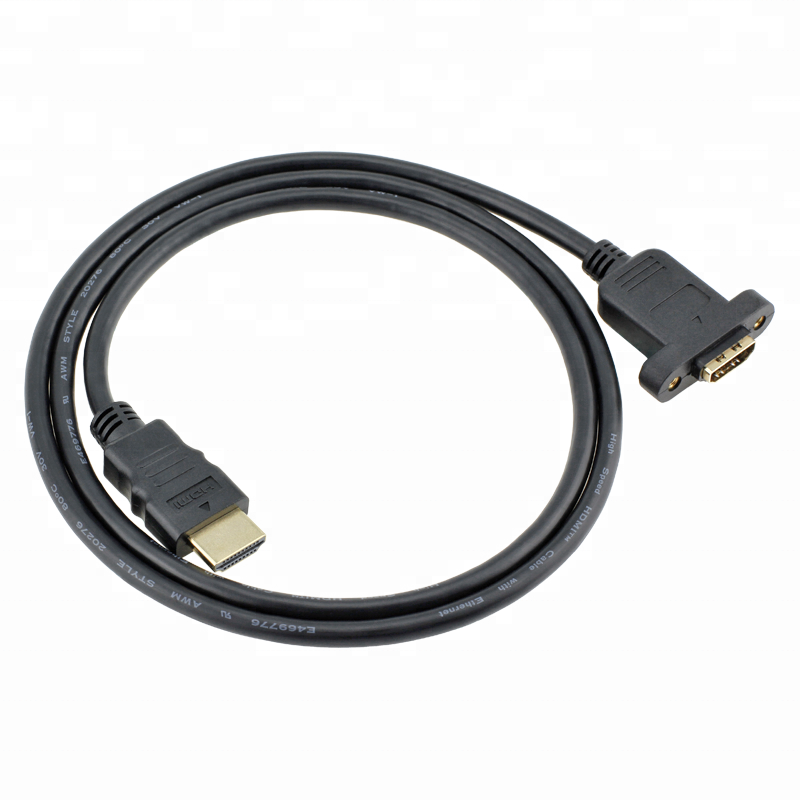 HDMI Male to Female Panel Mount Cable — 30cm / 50cm / 1m