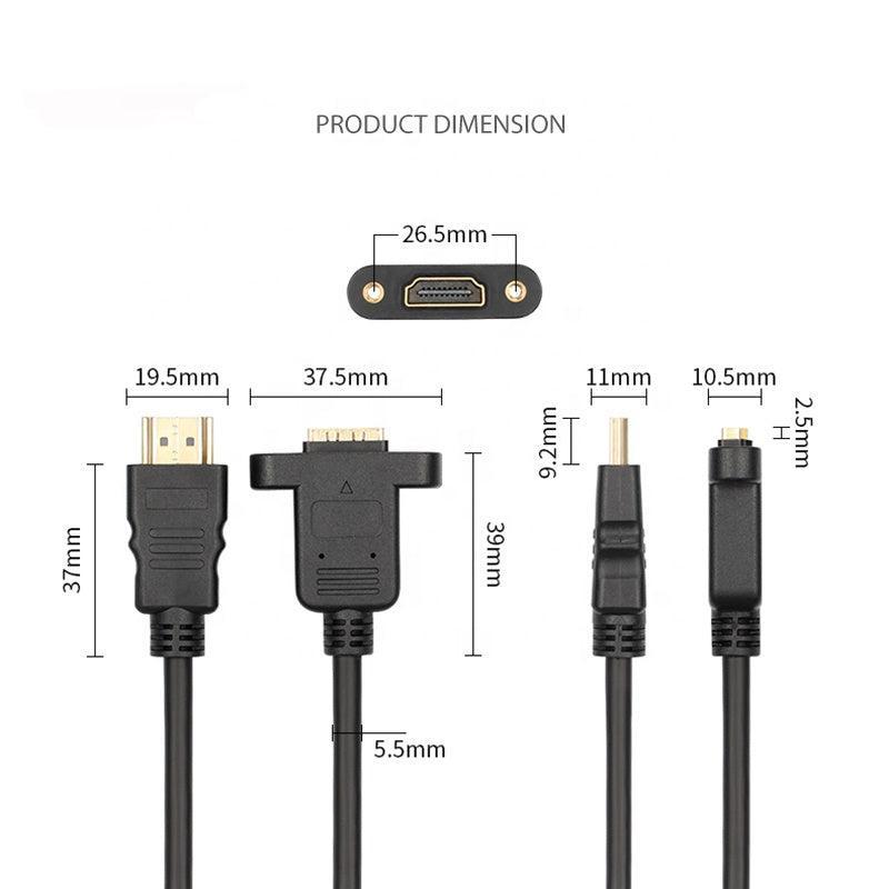 HDMI Male to Female Panel Mount Video Cable