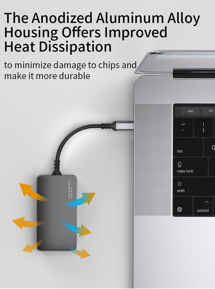 8-in-1 USB-C Hub with 4K 30Hz HDMI, USB 3.0, USB 2.0, PD 100W SD/TF Card Readers and VGA Port