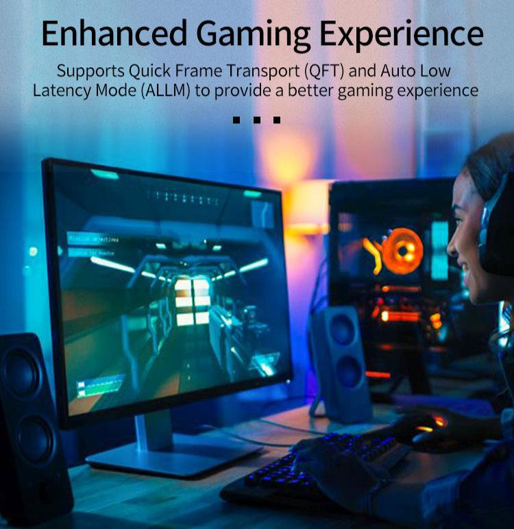 8K HDMI 2.1 Angled Adapter – Male to Female, 8K@60Hz, HDR, Dolby Vision Support