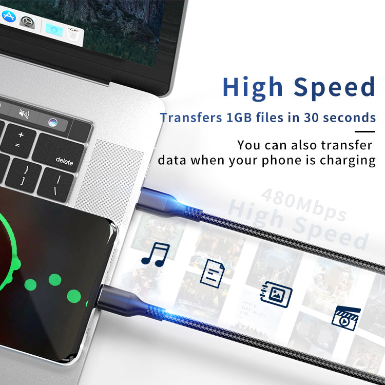USB Type C to USB Type C 5A PD Fast Data Charge Cable 100W 2m