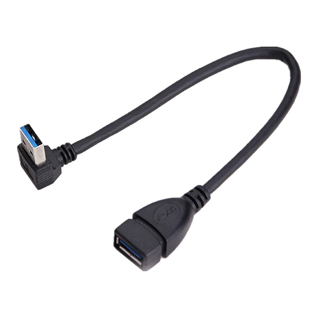 USB 3.0 Type A Male to Female 90 Degree Angled Extension Cable 0.3m