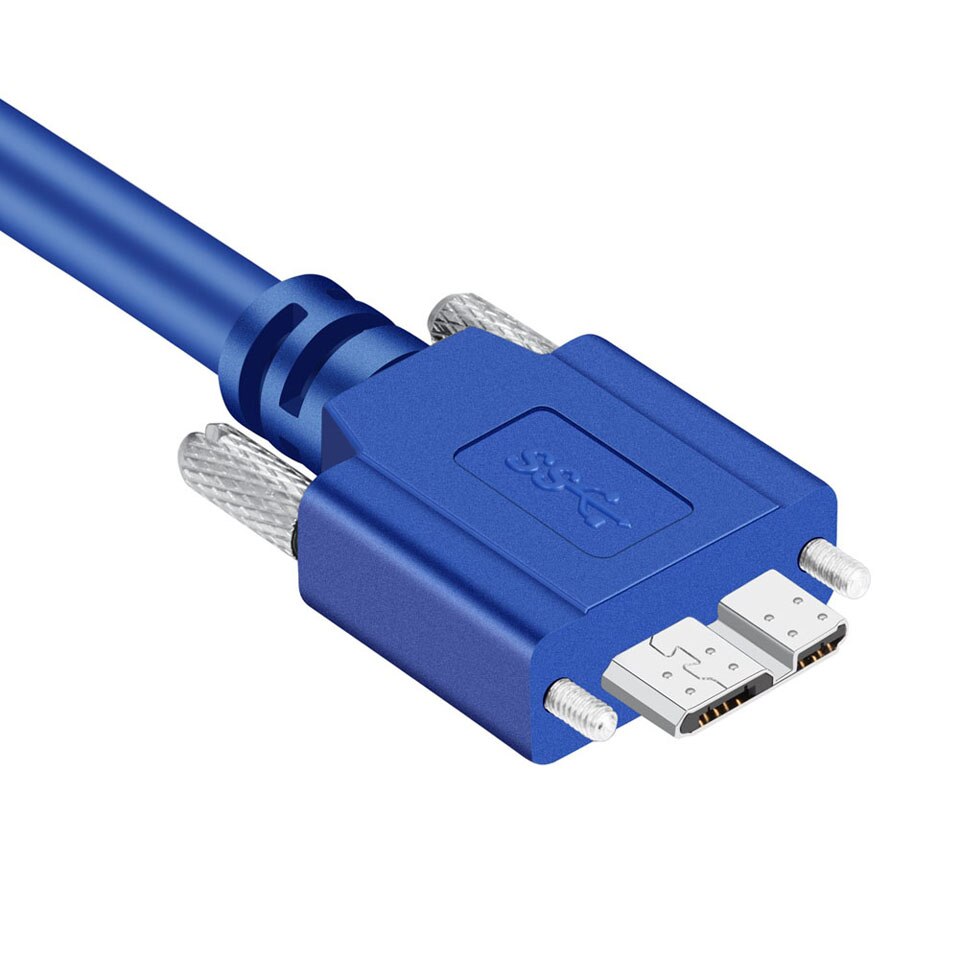 USB 3.0 A Male to Micro B Male Panel Mount Screw Lock Cable
