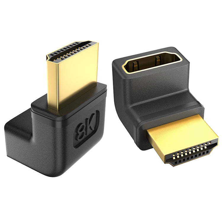 8K HDMI 2.1 Angled Male to Female Adapter, 8K@60Hz, HDR, Dolby Vision