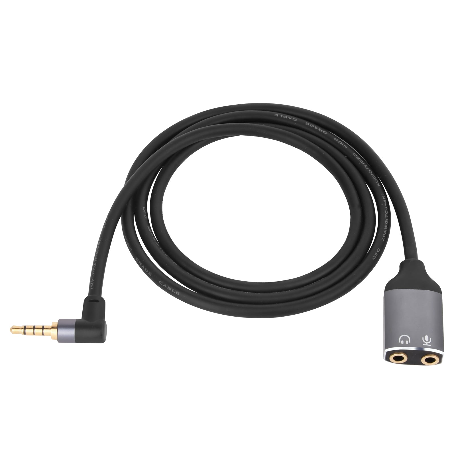 Headset splitter cable with separate mic and headphone ports