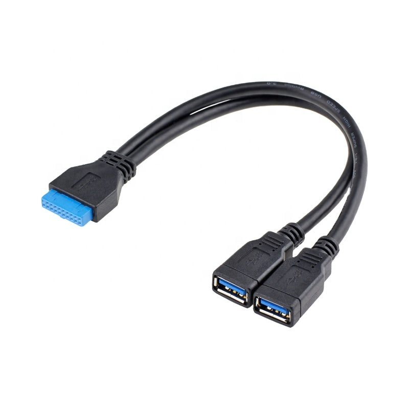 Front Panel Dual USB 3.0 Type A Female to Motherboard 20pin Header Cable 0.25m