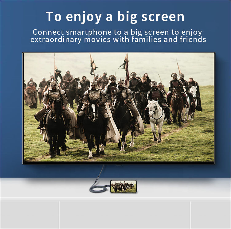 USB-C Input to HDMI Ouput Converter 4K 60Hz Thunderbolt 3 Cable 0.2m