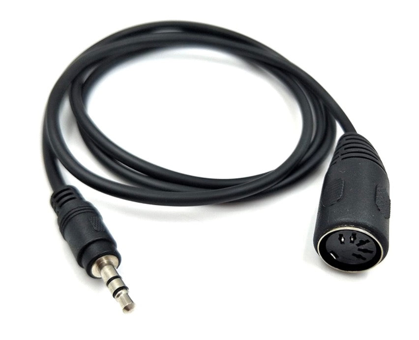 MIDI adapter cable connected to keyboard controller