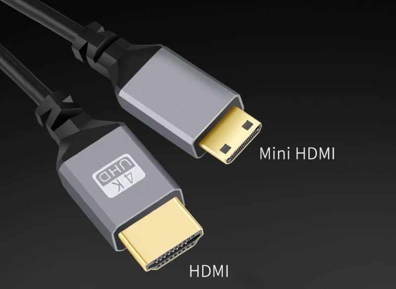 Mini HDMI Male to HDMI Male Coiled Video Cable | Extends to 2.4m