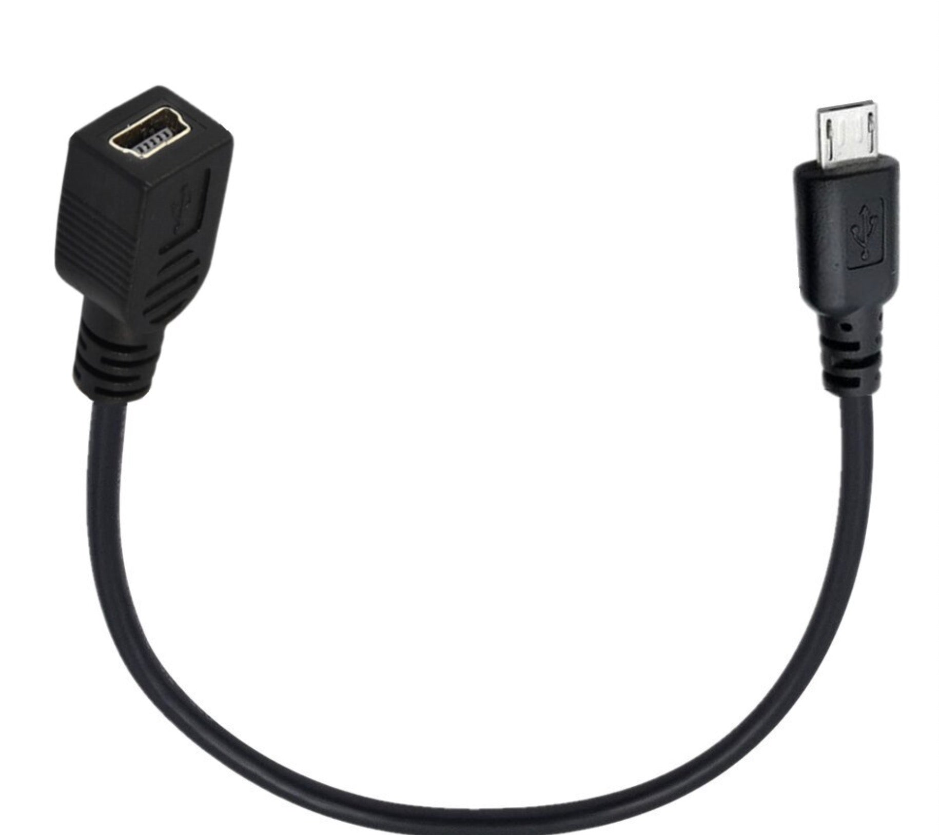 Micro USB-B male to Mini USB-B female extension cable 0.25 m