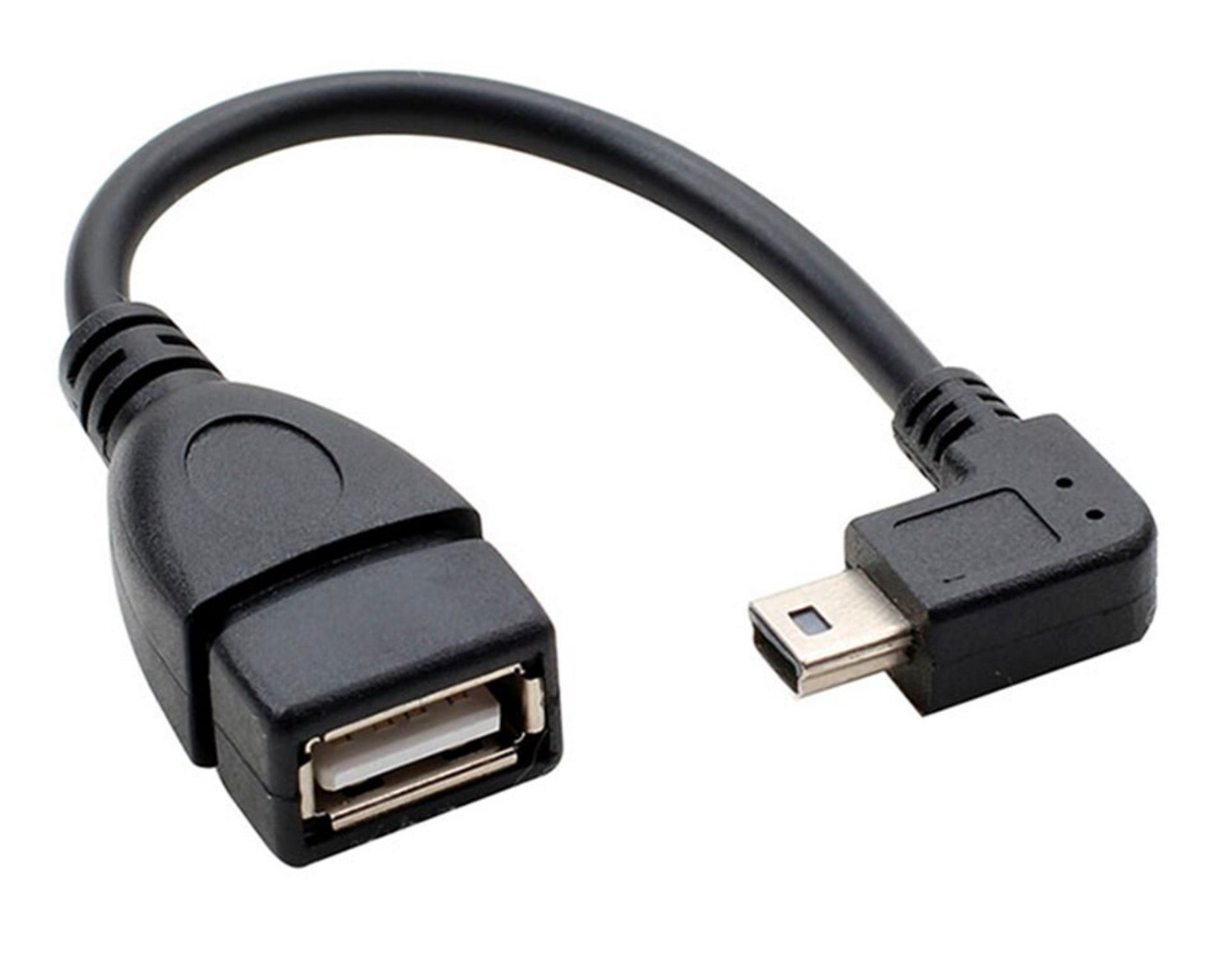 Mini USB OTG cable angled up down left right