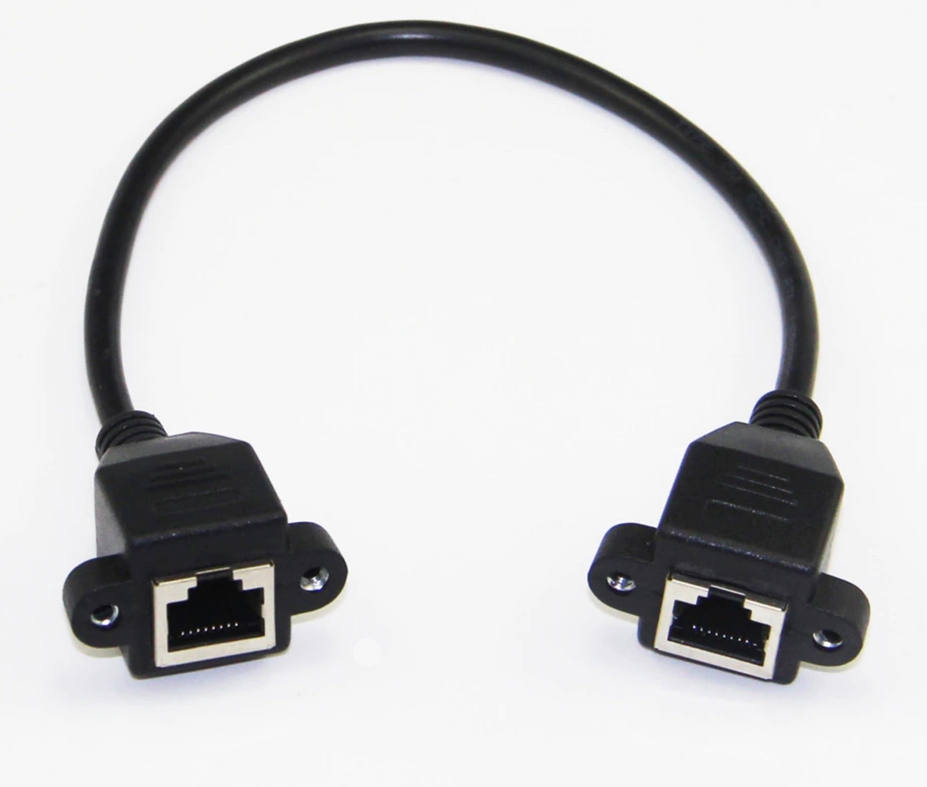 Panel-mount RJ45 female connector for LAN extension