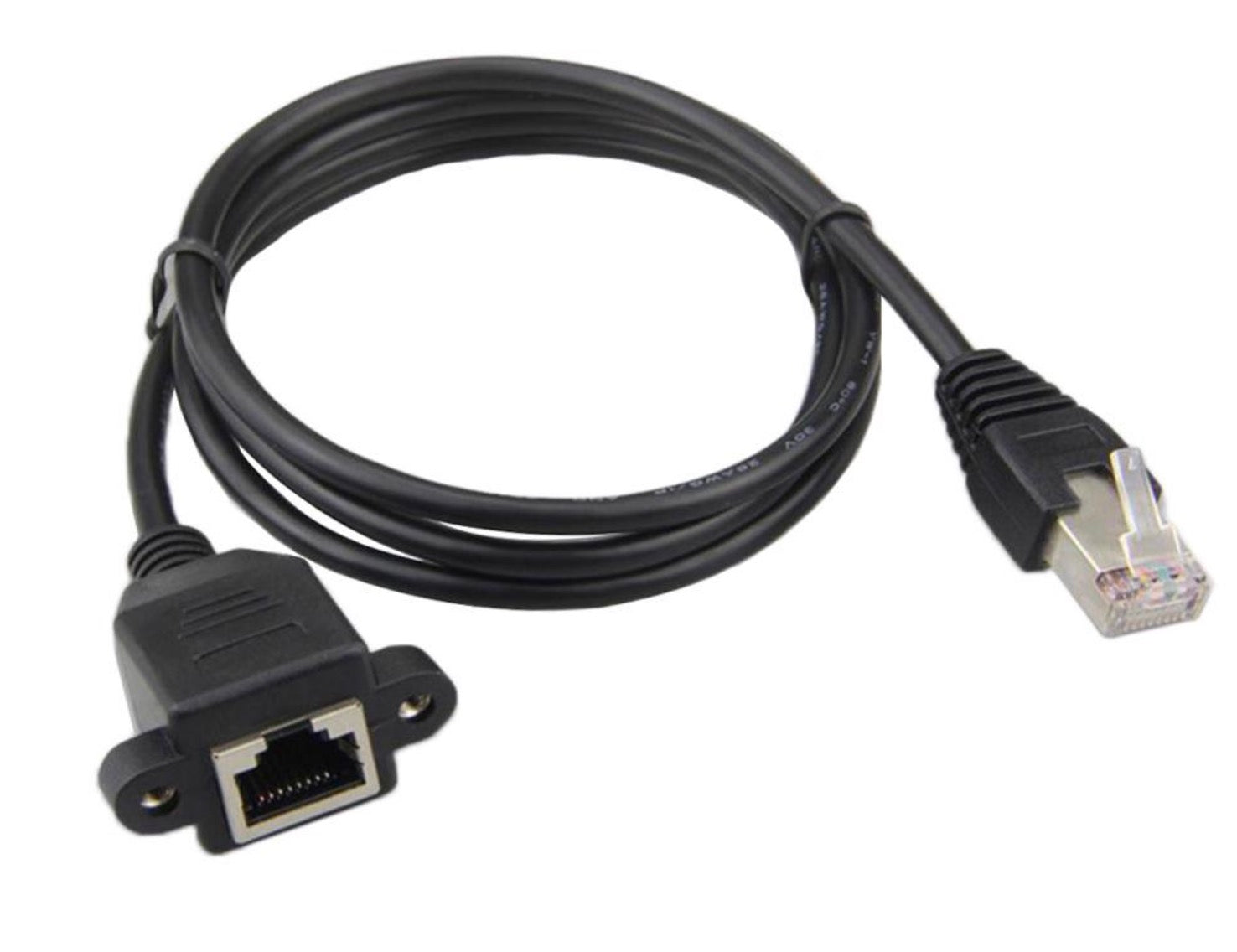 RJ45 Male to Female Panel Mount Ethernet Extension Cable Cat 5E/5 Cat 6