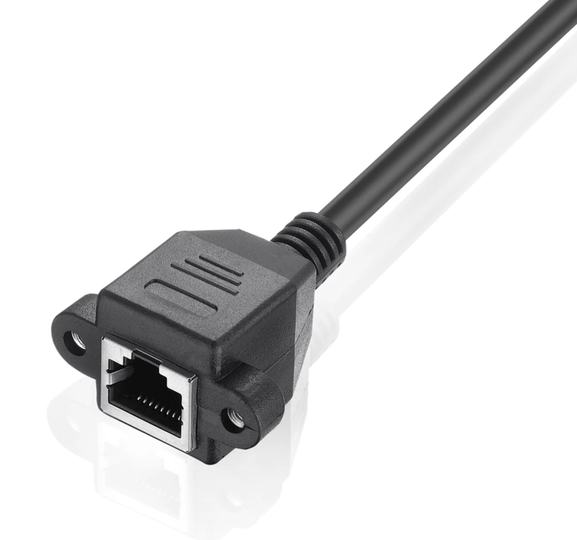 RJ45 Male to Female Shielded Lan Ethernet Panel Mount Extension Cable Cat6 0.3m