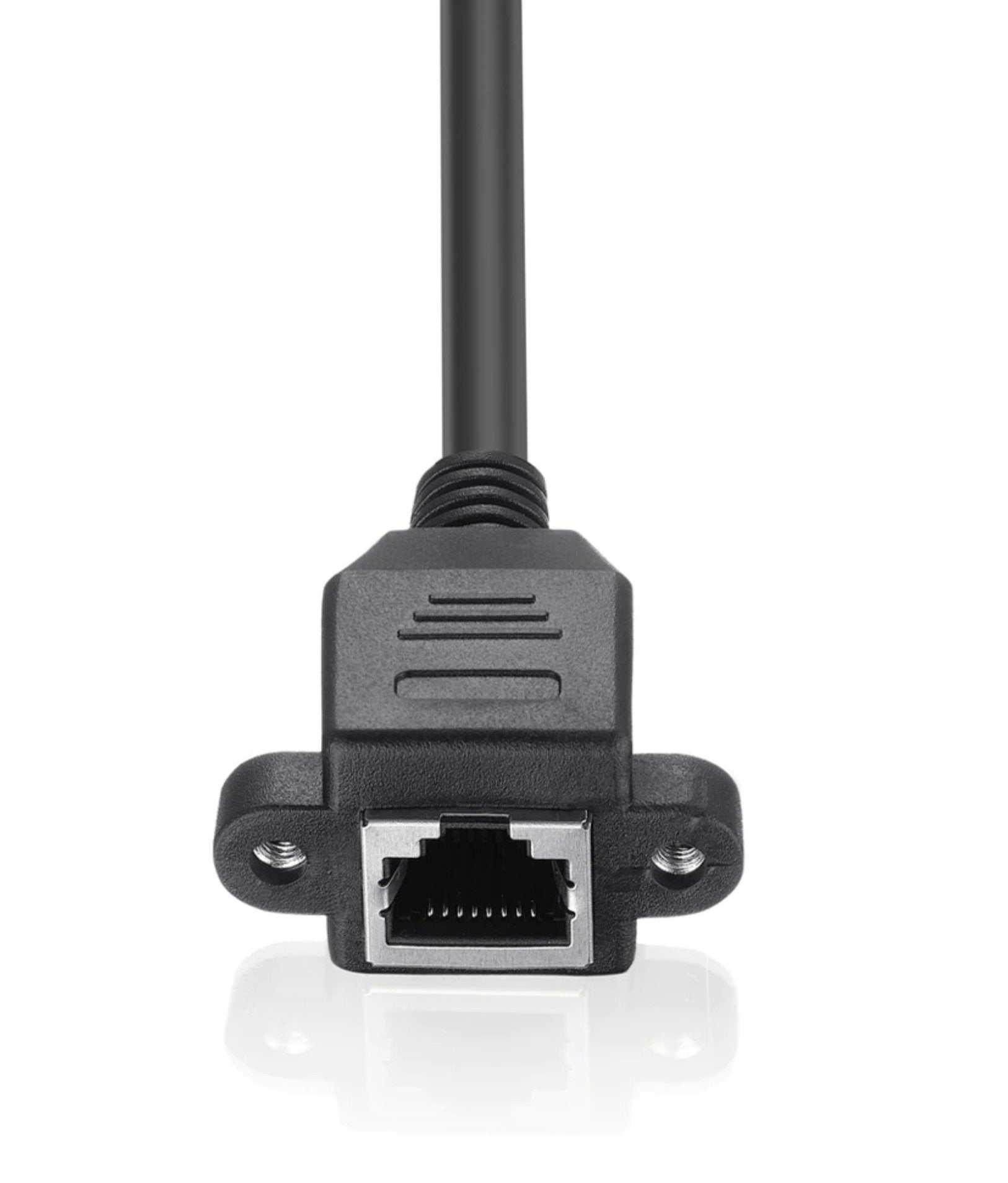 RJ45 Male to Female Shielded Lan Ethernet Panel Mount Extension Cable Cat6 0.3m