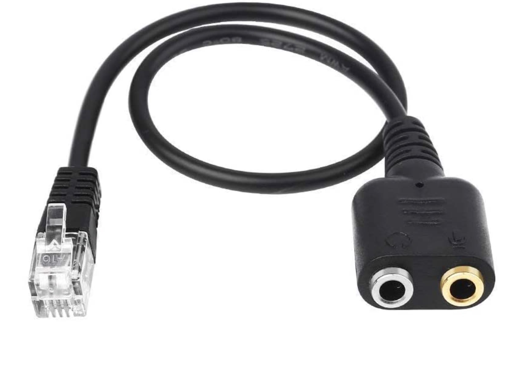 RJ9 to dual 3.5mm headset adapter cable