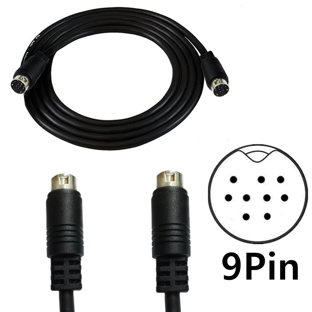 9 Pin Mini Din Male to 9Pin Male Stereo Audio Cable for Audio equipment