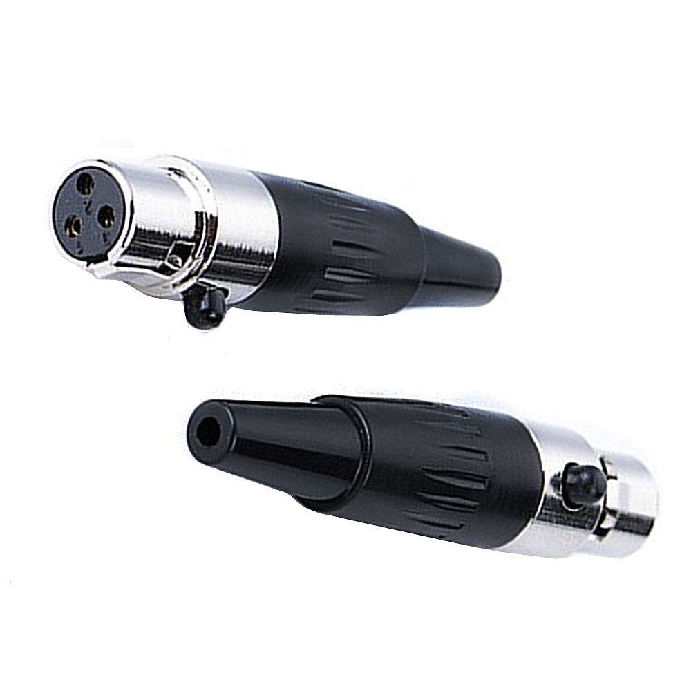 Mini XLR 3-Pin Female Connector Audio Microphone Adapter with Plug Chassis Mount