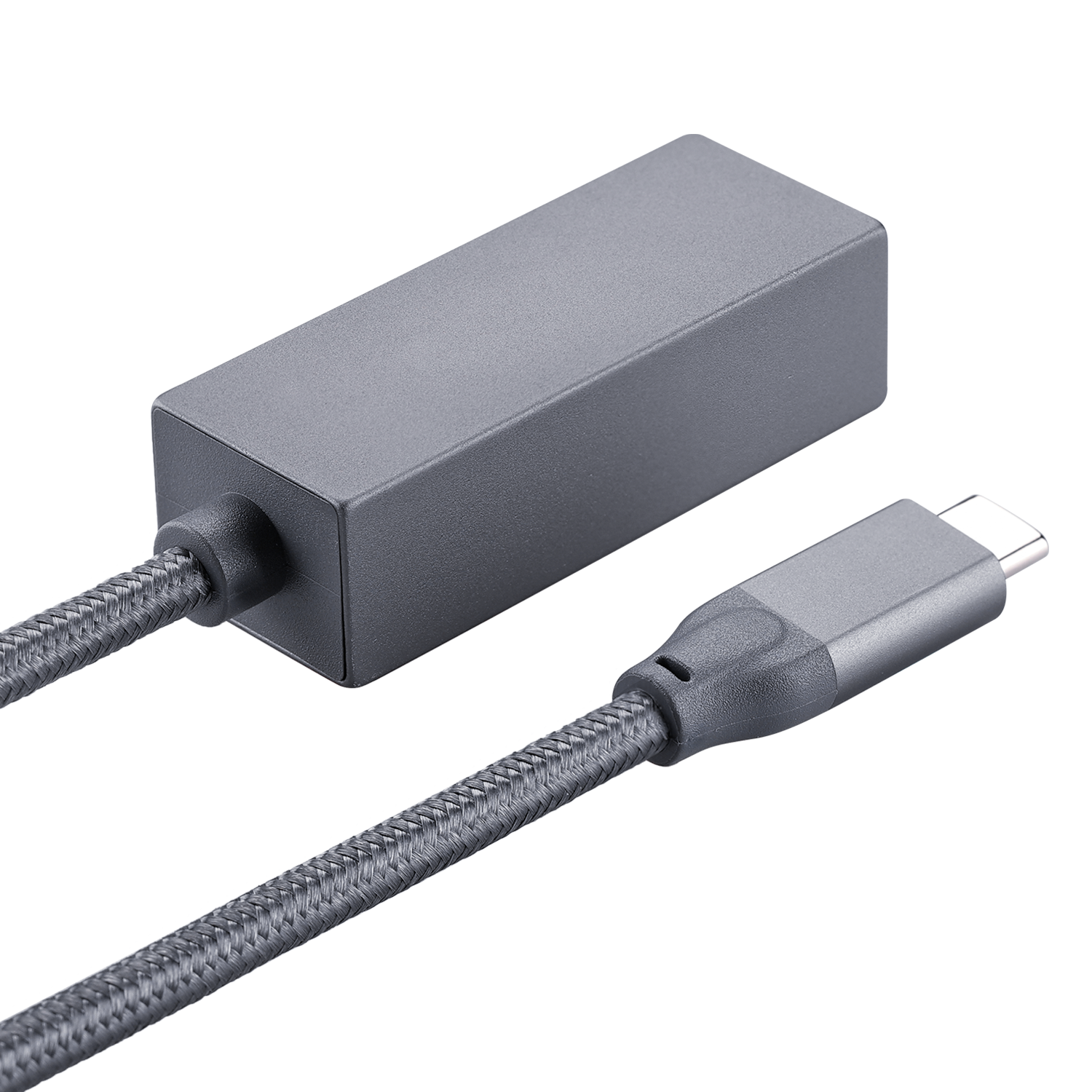 Thunderbolt Ethernet adapter connected to laptop