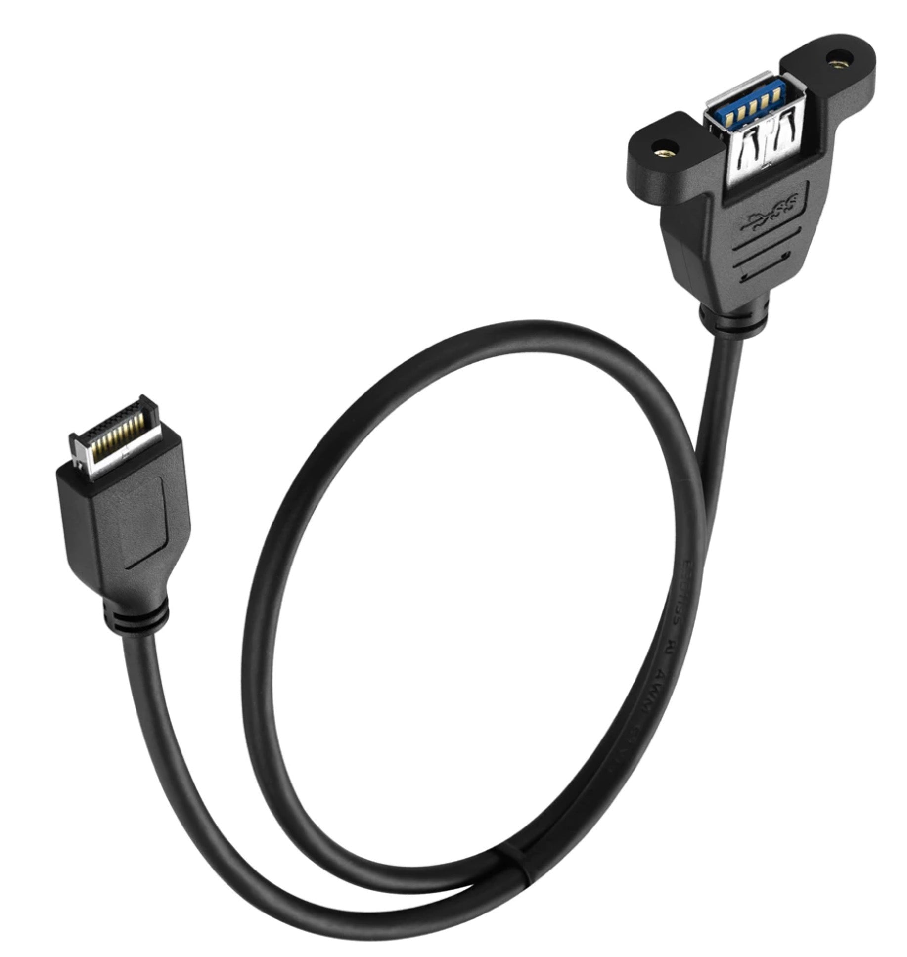 USB 3.1 Type E Gen2 to USB 3.0 Type A Panel Mount Cable 0.5m